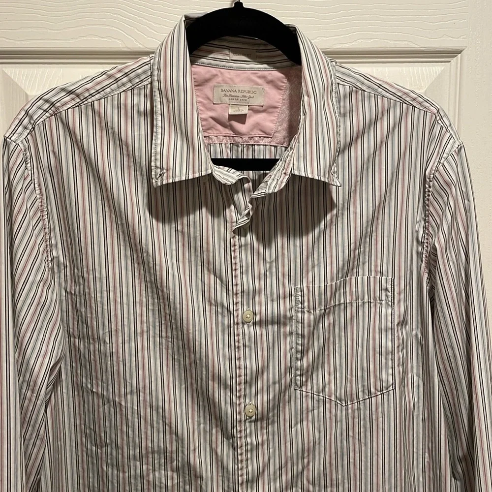 Banana Republic striped button down shirt